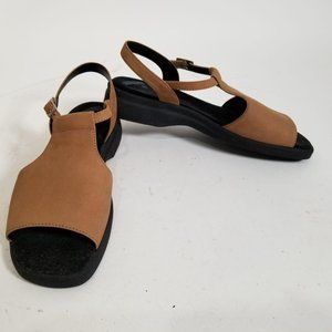 Connie Sling Back Sandal Shoe Strap Heel Brown 8.5